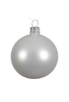 Athome Pavloudakis - Χριστουγεννιάτικη γυάλινη λευκή ματ μπάλα (10 cm)