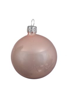 Athome Pavloudakis - Χριστουγεννιάτικη γυάλινη μπάλα ανοικτό ροζ μεταλλικό 10 cm