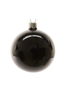 Athome Pavloudakis - Χριστουγεννιάτικη γυάλινη μαύρη γυαλιστερή μπάλα (10cm)