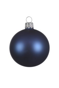 Athome Pavloudakis - Χριστουγεννιάτικη γυάλινη μπλε ματ μπάλα (10 cm)