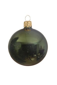 Athome Pavloudakis - Χριστουγεννιάτικη γυάλινη μπάλα πράσινο πεύκο 10 cm