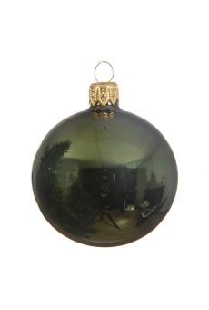 Athome Pavloudakis - Χριστουγεννιάτικη γυάλινη μπάλα σε λαδί μεταλλικό χρώμα(15 cm)