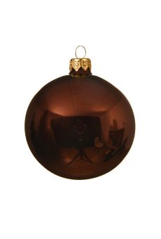 Athome Pavloudakis - Χριστουγεννιάτικη γυάλινη μπάλα ξύλο τριανταφυλλιάς γυαλιστερό 10 cm