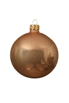 Athome Pavloudakis - Χριστουγεννιάτικη γυάλινη μπάλα μπεζ μεταλλικό 10 cm