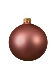 Athome Pavloudakis - Χριστουγεννιάτικη γυάλινη ροζ ματ μπάλα (10 cm)