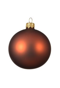 Athome Pavloudakis - Χριστουγεννιάτικη γυάλινη μπάλα καφέ ματ 15 cm
