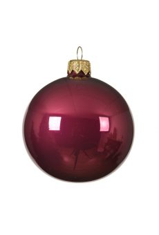 Athome Pavloudakis - Χριστουγεννιάτικη γυάλινη μπάλα σε κερασί μεταλλικό χρώμα (10 cm)