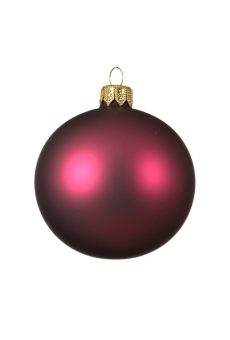 Athome Pavloudakis - Χριστουγεννιάτικη γυάλινη ματ μπάλα σε κερασί χρώμα (10 cm)