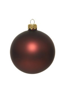 Athome Pavloudakis - Χριστουγεννιάτικη γυάλινη μπάλα σε ματ απόχρωση κόκκινο του ξύλου (10cm)