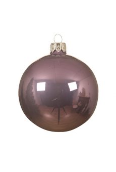 Athome Pavloudakis - Χριστουγεννιάτικη γυάλινη μπάλα σε μωβ ανοιχτό μεταλλικό χρώμα(15 cm)