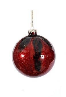 Athome Pavloudakis - Χριστουγεννιάτικη γυάλινη μπάλα κόκκινη 10 cm