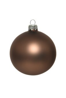 Athome Pavloudakis - Χριστουγεννιάτικη γυάλινη μπάλα σε ματ απόχρωση κανέλλας (15 cm)