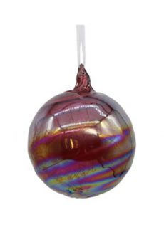 Athome Pavloudakis - Χριστουγεννιάτικη γυάλινη μπάλα πολύχρωμη 9 cm με σχέδια