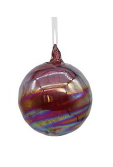 Athome Pavloudakis - Χριστουγεννιάτικη γυάλινη μπάλα πολύχρωμη 12 cm με σχέδια