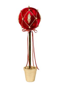 Athome Pavloudakis - Χριστουγεννιάτικο διακοσμητικό κόκκινη μπάλα σε γλάστρα  68 cm