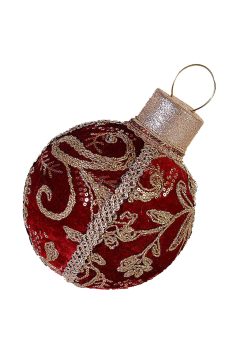 Athome Pavloudakis - Χριστουγεννιάτικη διακοσμητική μπορντώ μπάλα (20 cm)