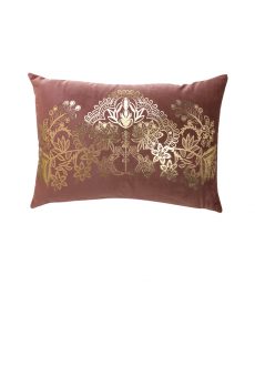 Athome Pavloudakis - Συνθετικό διακοσμητικό κεραμιδί μαξιλάρι με χρυσή συνθεση λουλουδιών 45x20 cm