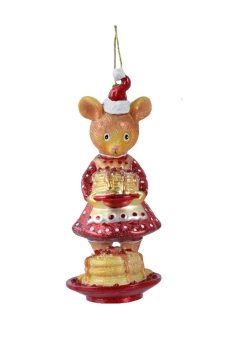 Athome Pavloudakis - Χριστουγεννιάτικο γυάλινο διακοσμητικό ποντίκι με pancakes (6