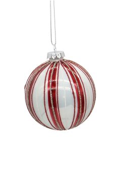 Athome Pavloudakis - Χριστουγεννιάτικη γυάλινη ζαχαρωτη μπάλα (8 cm)