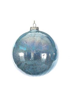 Athome Pavloudakis - Χριστουγεννιάτικη γυάλινη μπάλα μπλε ιριδίζον 8 cm