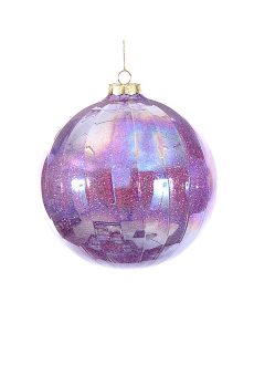 Athome Pavloudakis - Χριστουγεννιάτικη γυάλινη μπάλα μωβ γυαλιστερό 10 cm