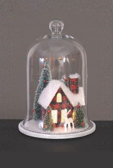 Athome Pavloudakis - Χριστουγεννιάτικος επιτραπέζιος διακοσμητικός γυάλινος θόλος (23 cm)