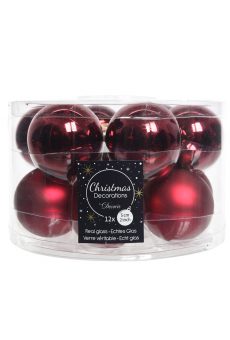 Athome Pavloudakis - Χριστουγεννιάτικη γυάλινη μπάλα σε χρώμα μπορντώ γυαλιστερό-ματ 3