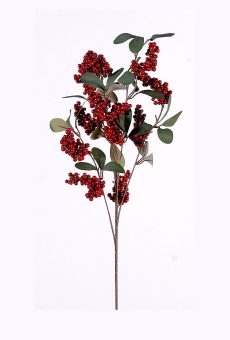 Athome Pavloudakis - Χριστουγεννιάτικο κόκκινο διακοσμητικό συνθετικό κλαρί μπέρι (88 cm)