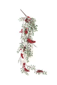 Athome Pavloudakis - Χριστουγεννιάτικη κόκκινη διακοσμητική δέσμη κλαδιών κισσού (PE -PVC) (110 cm)