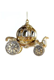 Athome Pavloudakis - Χριστουγεννιάτικο χρυσό συνθετικό διακοσμητικό στολίδι άμαξα (13 cm)