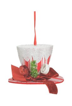 Athome Pavloudakis - Χριστουγεννιάτικο κόκκινο διακοσμητικό συνθετικό στολίδι καπέλο (13x8 cm)