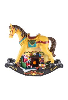 Athome Pavloudakis - Χριστουγεννιάτικο κίτρινο άλογο με LED 50x20x45 cm