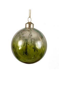 Athome Pavloudakis - Χριστουγεννιάτικη γυάλινη μπάλα λαδί γυαλιστερό-ματ 8 cm