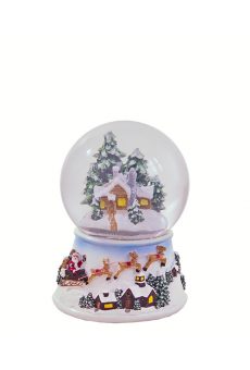 Athome Pavloudakis - Χριστουγεννιάτικη νερόμπαλα σπίτι με LED 20 cm