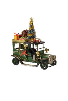 Athome Pavloudakis - Χριστουγεννιάτικο διακοσμητικό πράσινο αυτοκίνητο με δενδράκι 16
