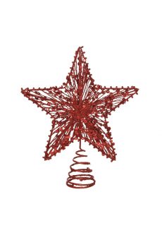 Athome Pavloudakis - Χριστουγεννιάτικη κόκκινη μεταλλική κορυφή δέντρου αστέρι 5x20x23 cm