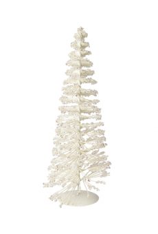 Athome Pavloudakis - Χριστουγεννιάτικο διακοσμητικό λευκό μεταλλικό δενδράκι 13x38 cm