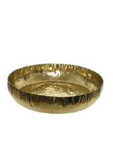Athome Pavloudakis - Διακοσμητική μεταλλική χρυσή πιατέλα (30x5 cm)