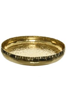 Athome Pavloudakis - Διακοσμητική μεταλλική χρυσή πιατέλα (38x5 cm)