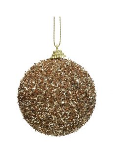 Athome Pavloudakis - Χριστουγεννιάτικη συνθετική μπάλα χρυσό 10 cm με σχέδια