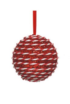 Athome Pavloudakis - Χριστουγεννιάτικη κόκκινη ζαχαρωτή μπάλα αφρού (10 cm)