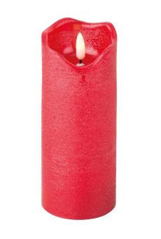 Athome Pavloudakis - Χριστουγεννιάτικο κόκκινο κερί με λειτουργία LED και μπαταρίες (7x17 cm)
