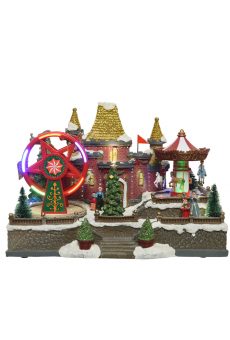Athome Pavloudakis - Χριστουγεννιάτικο λούνα πάρκ με καρουζέλ 31x20x22 cm μπαταρίας