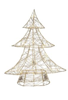 Athome Pavloudakis - Χριστουγεννιάτικο χρυσό δένδρο 30 LED θερμό λευκό 9x38x40 cm μπαταρίας