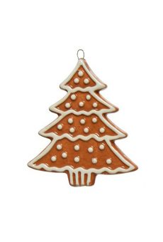 Athome Pavloudakis - Χριστουγεννιάτικο καφέ κεραμικό στολίδι δενδράκι (9 cm)