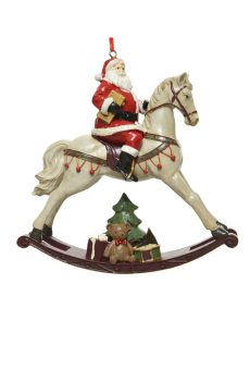 Athome Pavloudakis - Χριστουγεννιάτικο polyresin στολίδι Αγ. Βασίλης με άλογο (13