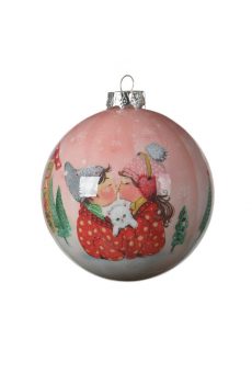 Athome Pavloudakis - Χριστουγεννιάτικη μπάλα αφρού με παραμυθένιο ζευγάρι 8 cm