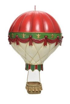 Athome Pavloudakis - Χριστουγεννιάτικο κόκκινο polyresin στολίδι αερόστατο (25