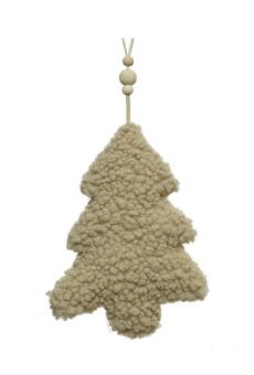Athome Pavloudakis - Χριστουγεννιάτικο μπεζ λούτρινο διακοσμητικό στολίδι δενδράκι 22 cm