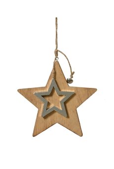 Athome Pavloudakis - Χριστουγεννιάτικο ξύλινο διακοσμητικό στολίδι σε σχήμα αστεριού (1x16x16